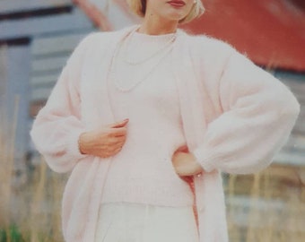 1980's knitting pattern jumper and cardigan