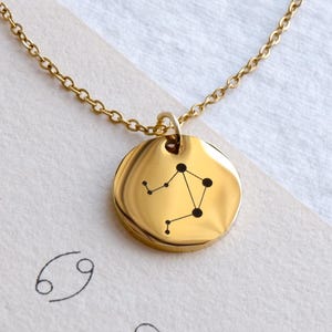 Personalized Constellation Necklace, Engraved Zodiac/Star Sign Necklace, Celestial Jewelry Gift for Her