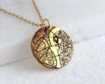 Personalised Map Necklace, Custom Coordinates Pendant, Where We Met Necklace, Long Distance Relationship Gift