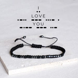 Custom Morse Code Bracelet – Secret Message Friendship Jewelry, Personalised Best Friend Gift for Him