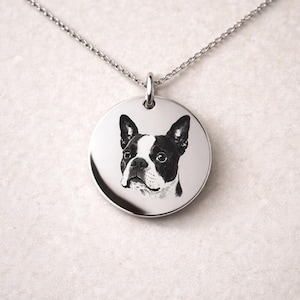 Collar con retrato de mascota, colgante personalizado con foto de perro o gato.