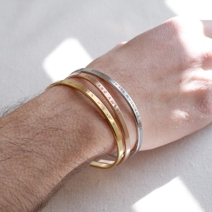 Personalised bracelet, mens silver bangle, date bracelet, gold bangle engraved, custom bracelet, engraved jewellery, engraved bracelet