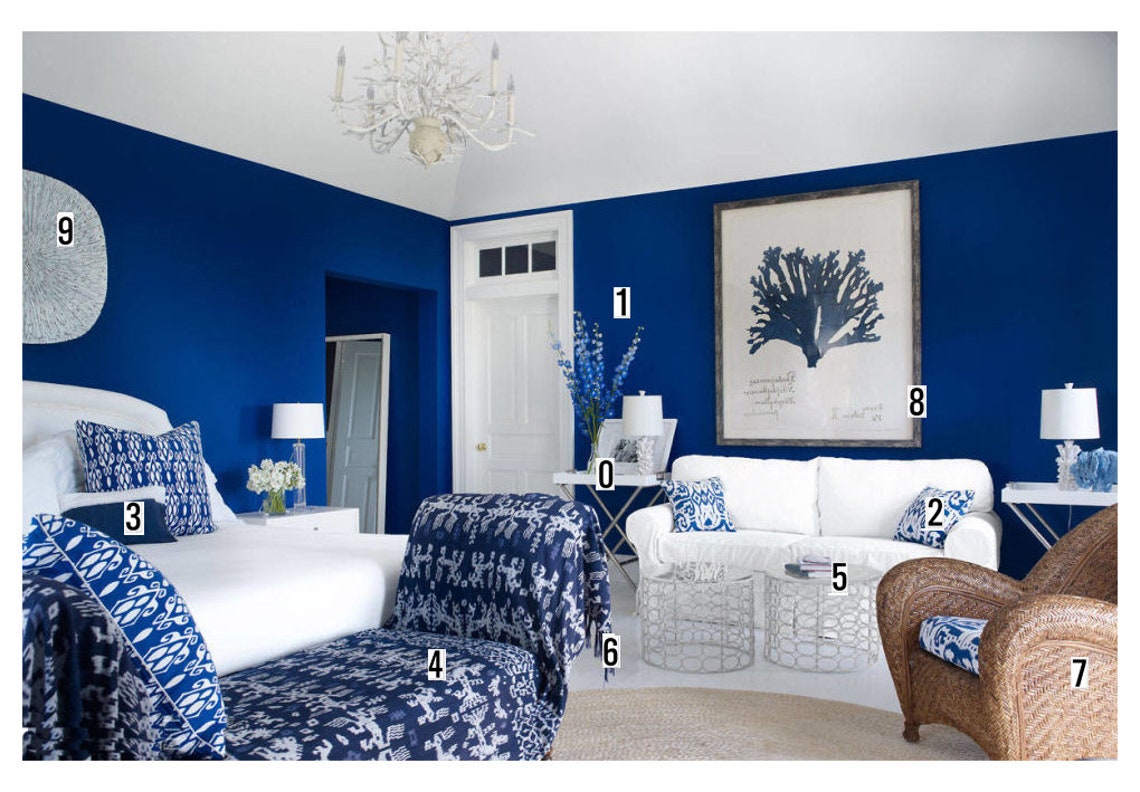 Blue Colour Palette Interior Design instructions for DIY home Etsy