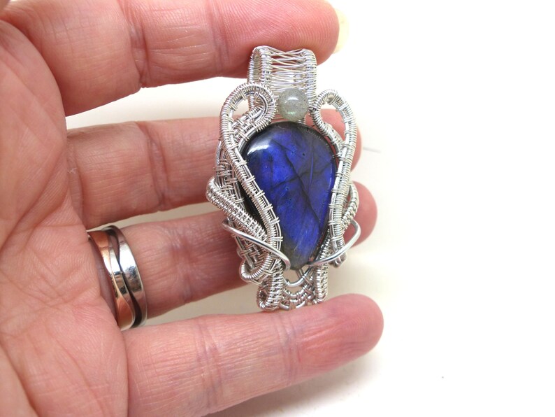 labradorite jewelry st valentines gift labradorite necklace gift for her wire wrapped jewelry Blue labradorite wire wrapped pendant