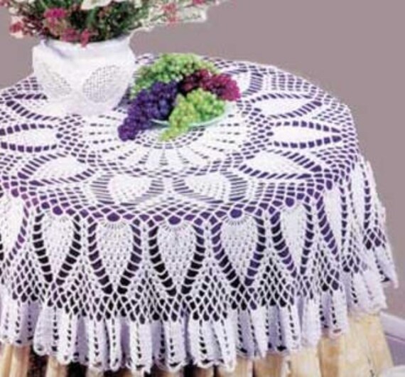 Pineapple Round Table Topper Crochet Pattern Pdf Instant Image 0