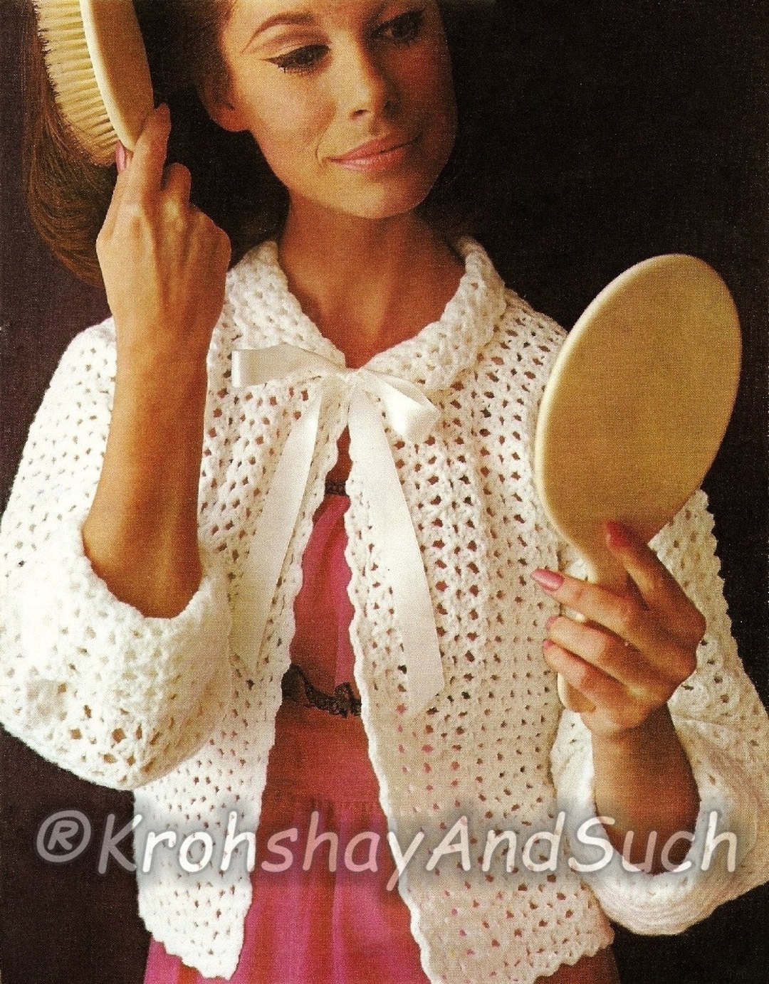 Ladies Bed Jacket Crochet Pattern. PDF Instant Download. Etsy