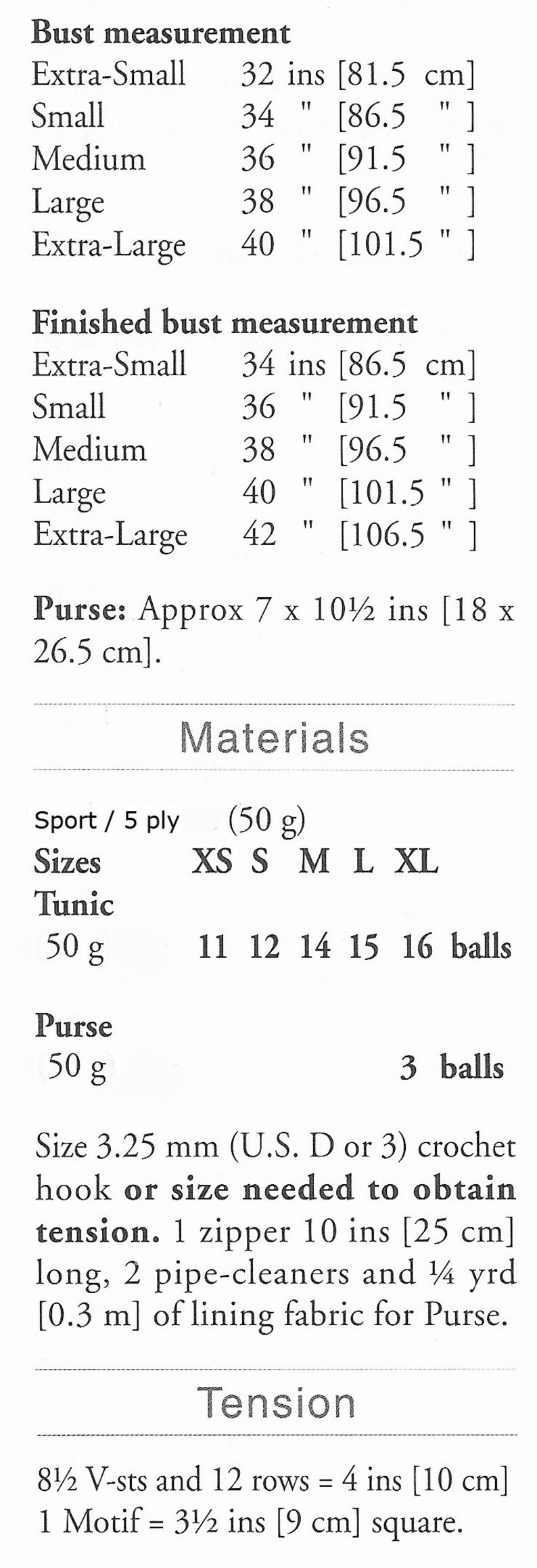 Ladies Tunic And Purse Plus Size Crochet Pattern. PDF image 1