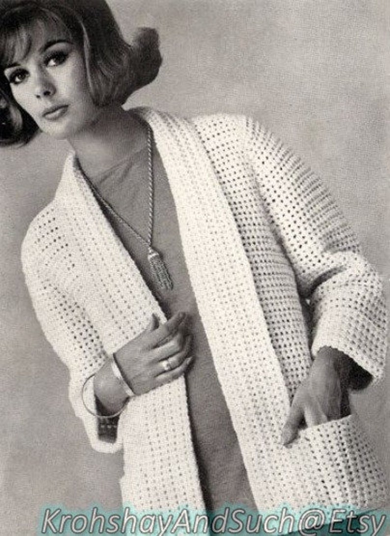 Sizes 34-52 Plus Sizes PDF Instant Download. Ladies Cardigan Crochet Pattern Easy Crochet