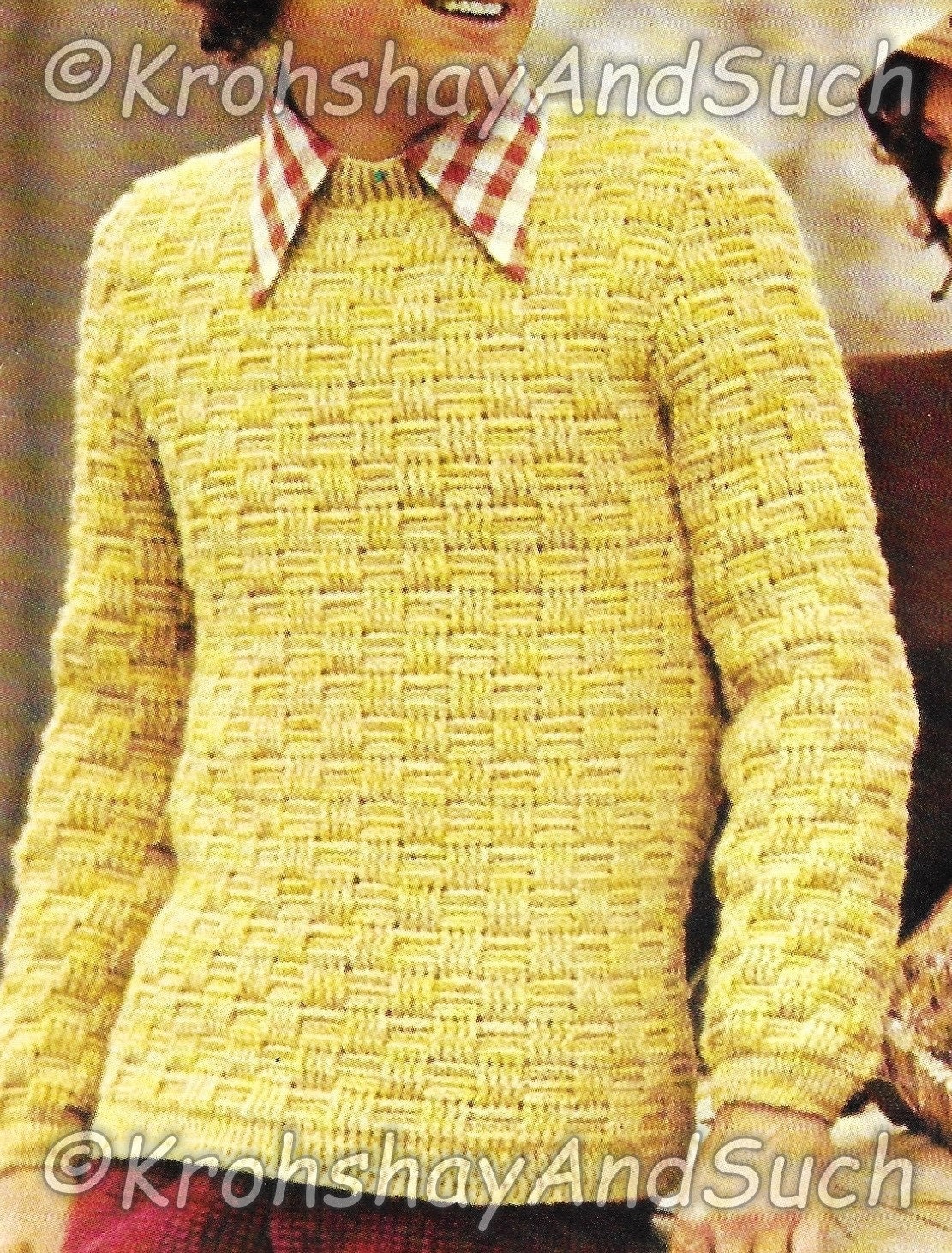 Mens Sweater Basket Weave Pullover Plus 