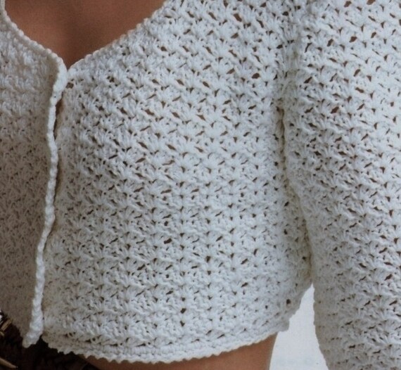 crochet cropped cardigan