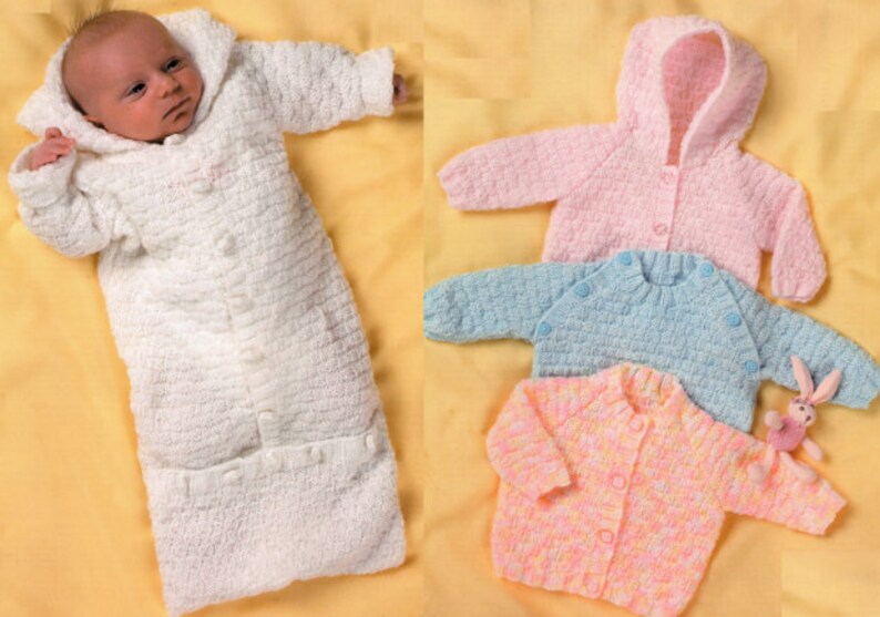 Baby Sleeping Bag Sweater Cardigan Hoodie Knitting Etsy