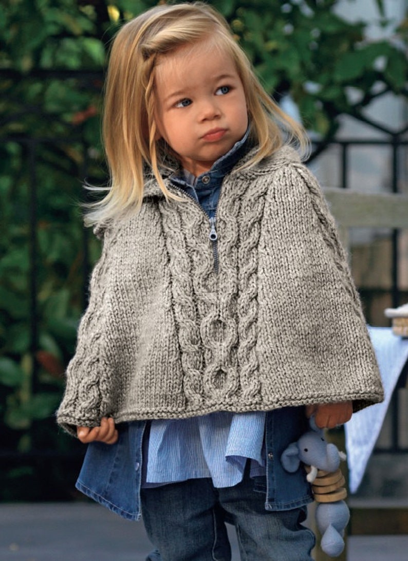Aran Cable & Moss Poncho