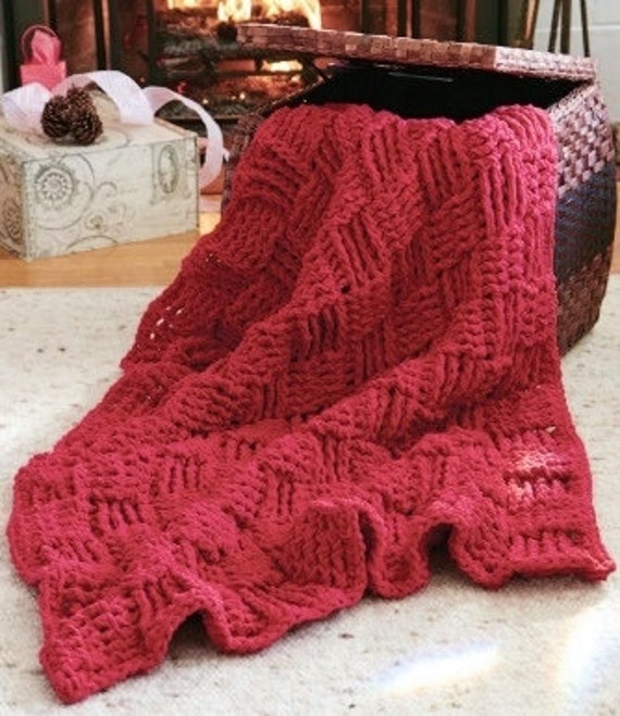 Woven Look Afghan Crochet Pattern Blanket Throw Crochet Pattern PDF