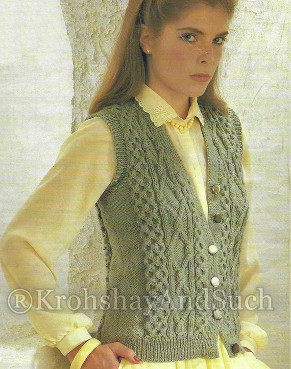 Pligt budbringer retort Ladies Waistcoat DK Vest Plus Size Knitting Pattern. PDF | Etsy Canada