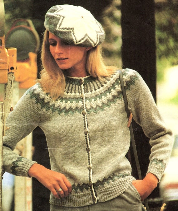 Fair Isle Cardigan and Beret Knitting 