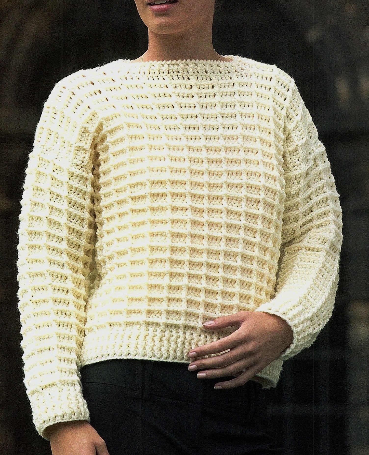 waffle weave sweater