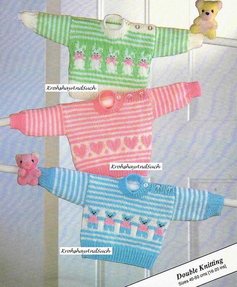 Baby Sweaters Intarsia Knitting Pattern. PDF Instant Etsy