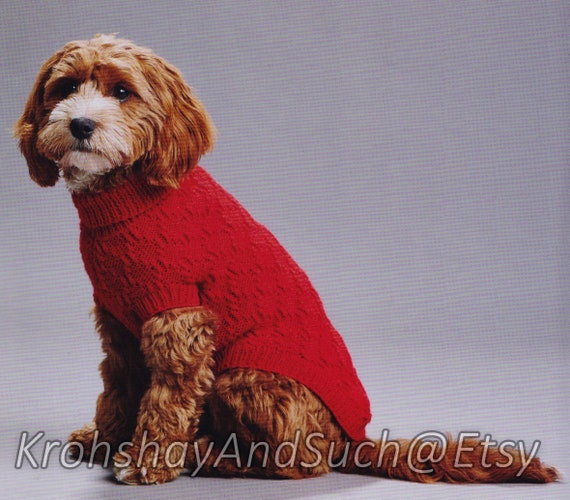 Embossed Dog Coat Sizes XSXXL 8 Ply/dk Yarn Polo Neck Etsy Australia
