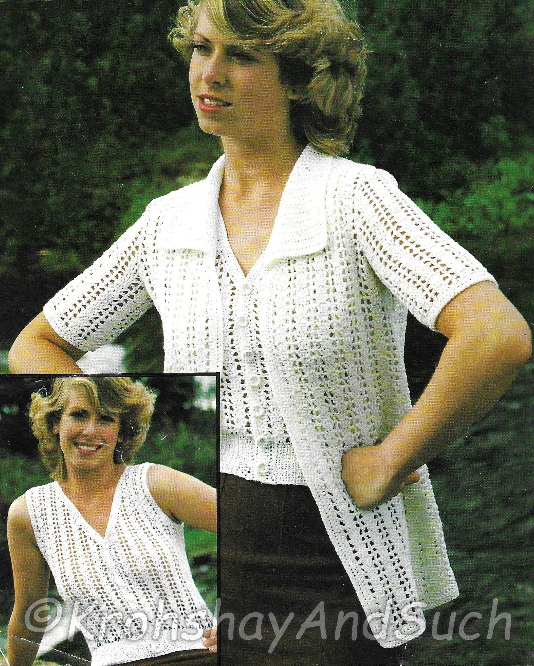 Ladies Short Sleeve Cardigan and Top 