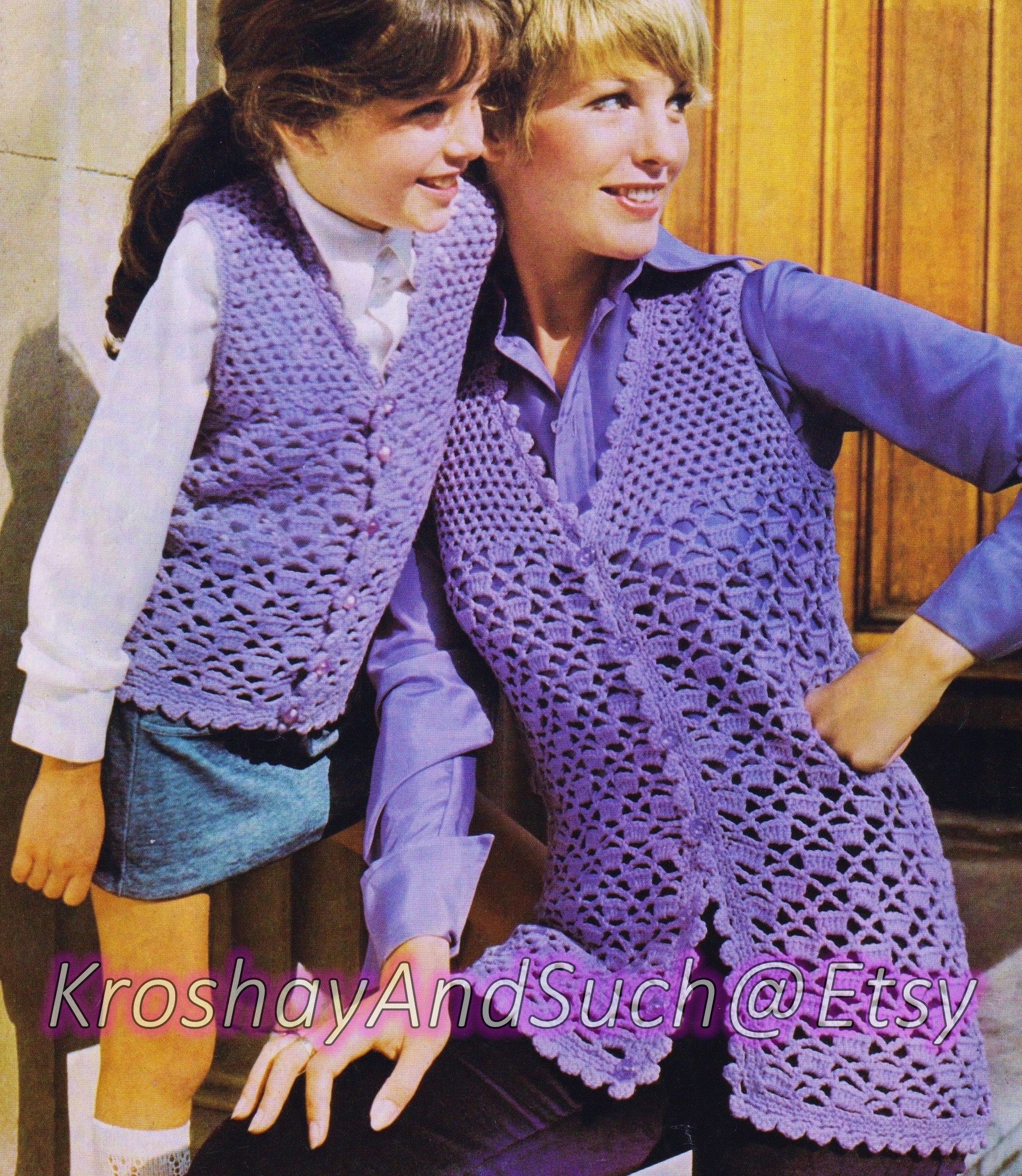 Mother / Daughter Vests Crochet Pattern. PDF Instant - Etsy Canada