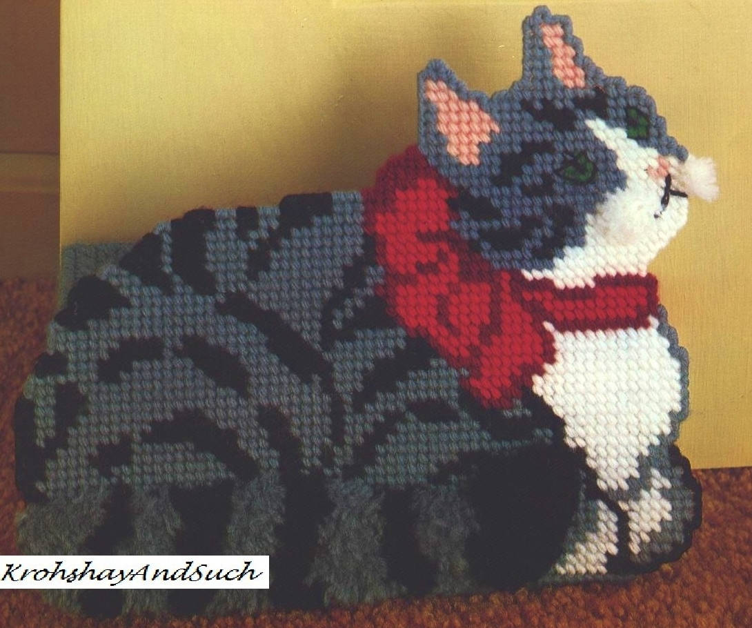 Plastic Canvas Pattern Kitty Cat Door Stop Just The Pattern Etsy