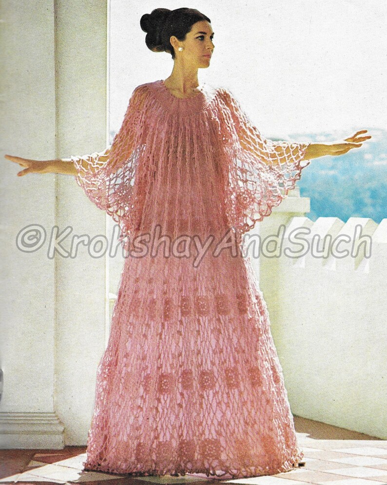Ladies Lacy Caftan Crochet Pattern. PDF Instant Download. Etsy Canada