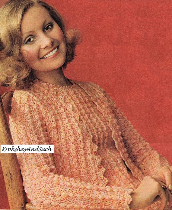 Ladies Peach Twin Set Cardigan Short Sleeve Sweater Plus - Etsy Singapore