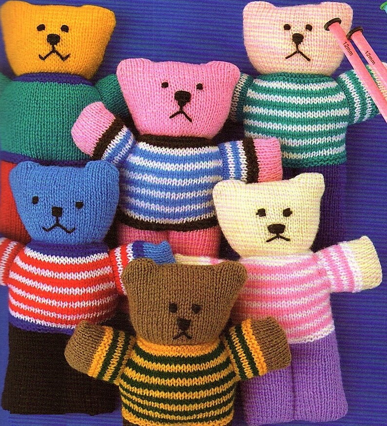 Teddy Bears Knitting Pattern. PDF Instant Download. Etsy
