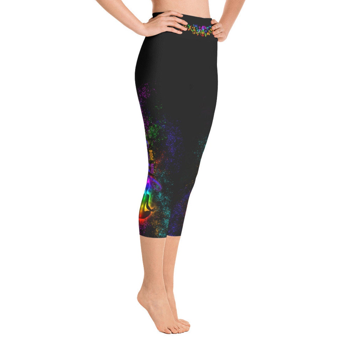 Chakra Yoga Pants Capri Length Leggings Meditation Body Mind Etsy