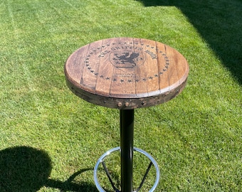 Pub Table 42&quot; Tall With Footrest - Laser Engraved