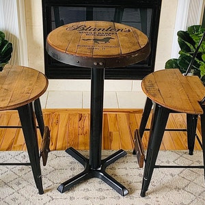 Counter Height 36&quot; Barrel bar Table and High Back Chair Set