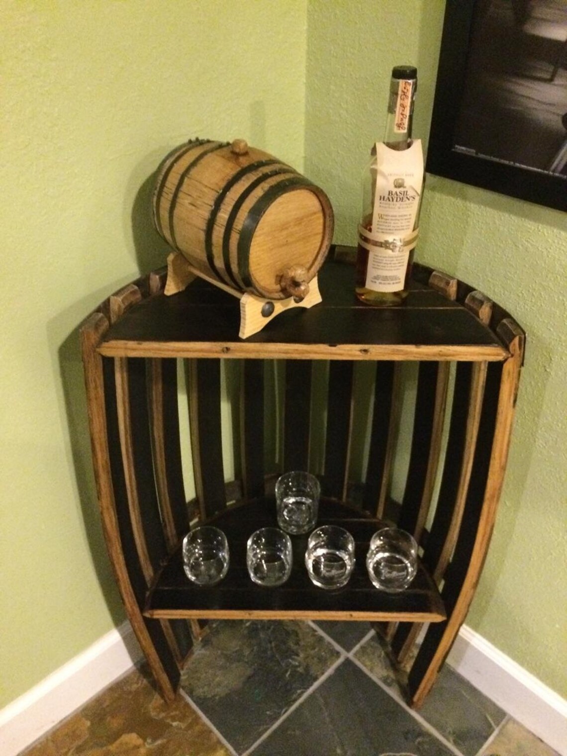 Bourbon Barrel Half End Table Etsy