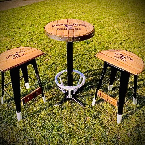 Pub Table 42 Height With Footrest and 2 Stools Laser Etsy