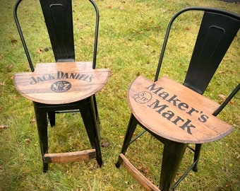 High Back Stool 24” Counter Height QTY 2 Laser Engraved