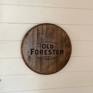 Bourbon Barrel Head Wall Sign - Laser Engraved