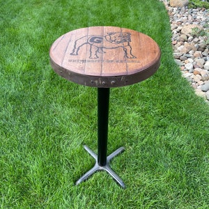 Pub Table 42&quot; Bar height barrel head Laser Engraved logo