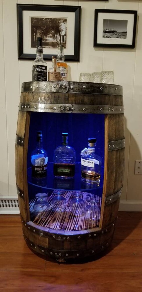 Bourbon Barrel Liquor Cabinet Etsy