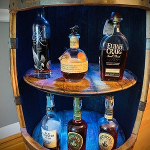 Barrel Liquor Cabinet Wood Shelf