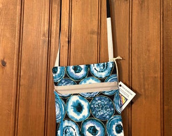 Cotton Crossbody Bags: Diamonds, City, Aqua, Oceanic, Textured Floral, Dragonfly, Geodes
