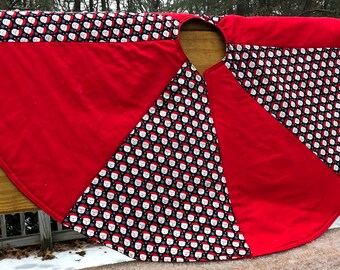 Cotton Christmas Tree Skirts: Santa, Penguin, Cats, Holiday Decor