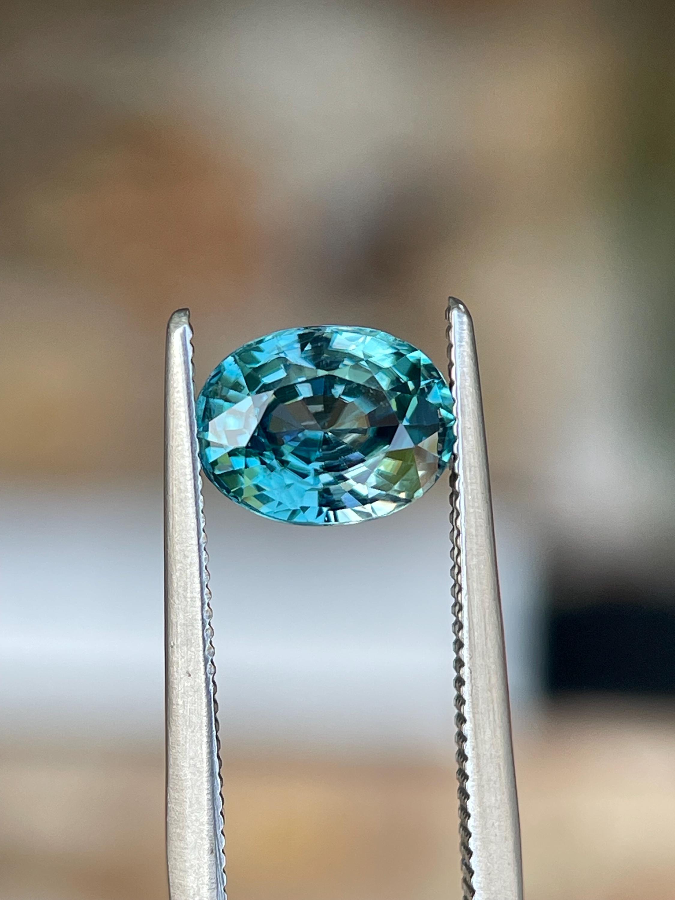 Zircon Bleu Naturel Du Cambodge - 1,43 Carat - Chauffé - 7 X 4.5 Mm - Rare