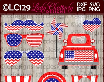 LC129 - Patriotic Stars and Stripes for Monograms Designs
