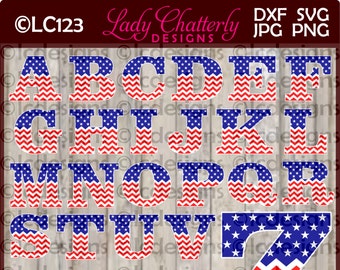 LC123 - Stars and Chevron Patriotic Alphabet