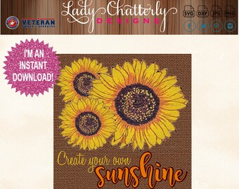 Create your own Sunshine  12 x 12 Printable with Brown Burlap background