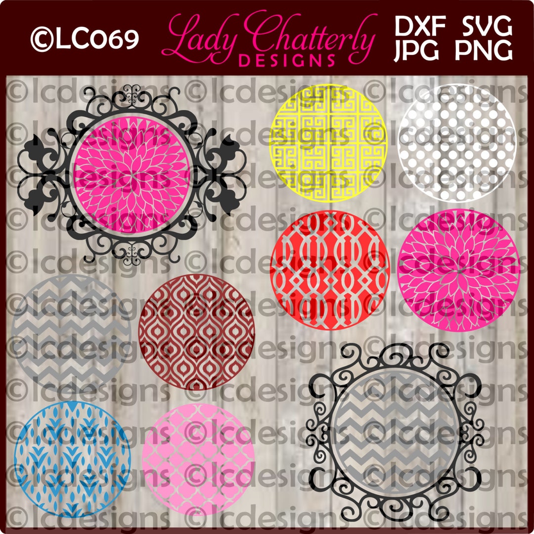 LC069 - Fancy Floral Frames With Pattern Backgrounds Designs - Etsy