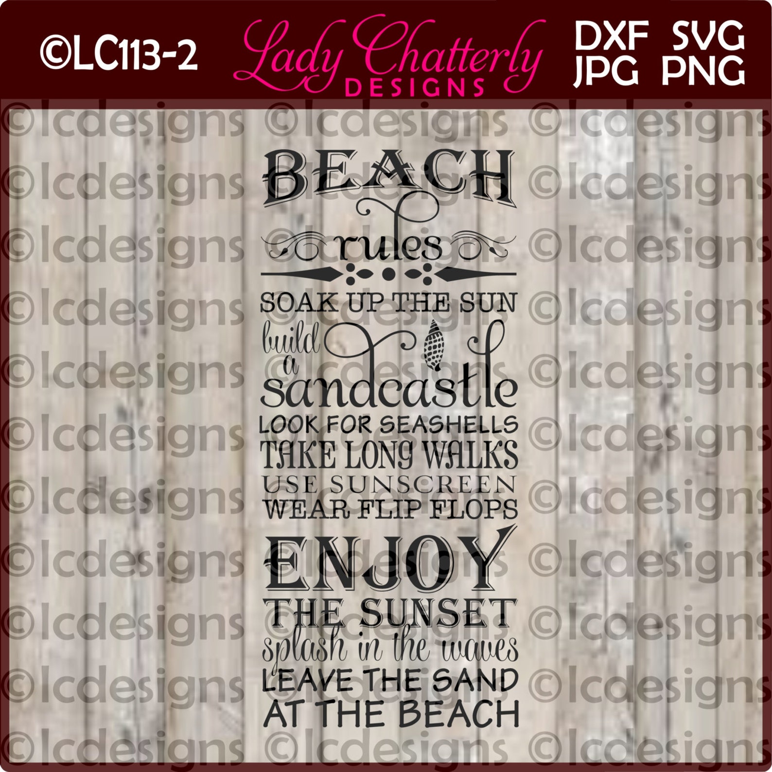 LC1132 Beach Rules Wall Art and Sign Designs Etsy