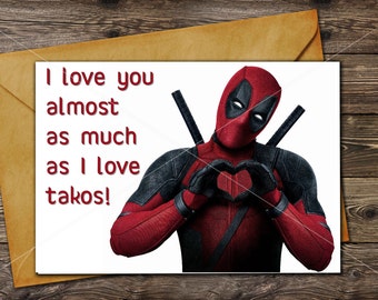 DEADPOOL Birthday Card // Printable greeting card / Instant