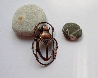 18 - Scarab- pewter pendant in antic copper color