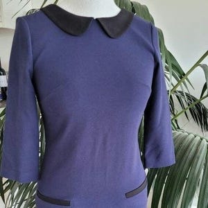 60s style long sleeve dress with peter pan collar