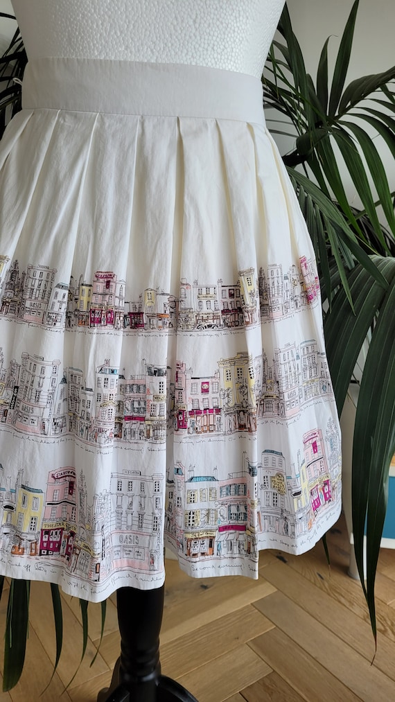 Vintage london skyline pleated skirt - Gem